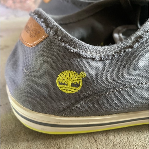 Timberland Earthkeepers Sz 9.5 Grey Canvas with Lime rubber outsole - Picture 6 of 9